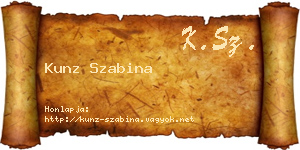 Kunz Szabina névjegykártya